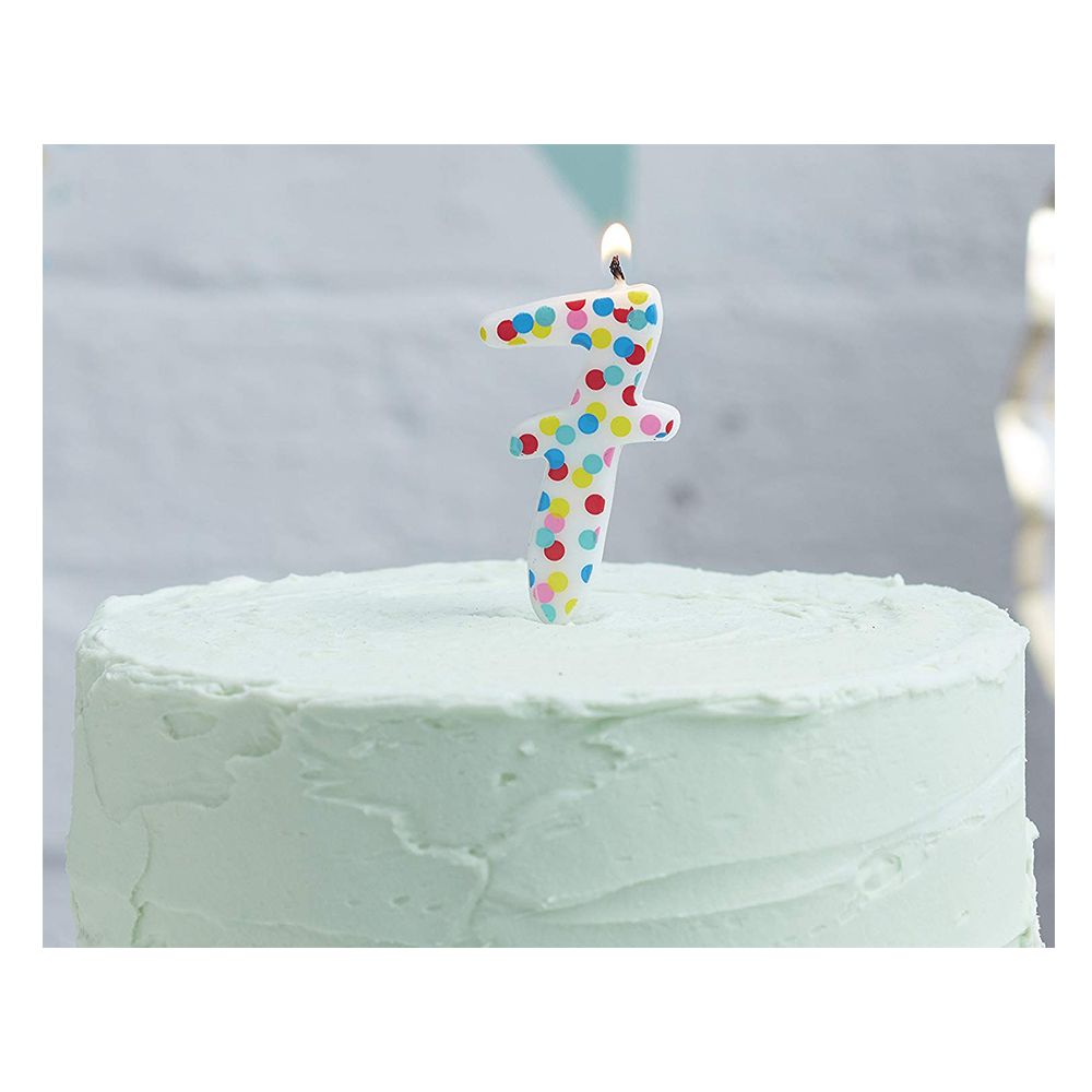 Ginger Ray - Pick & Mix Polka Dot Spotty Candle Number 7