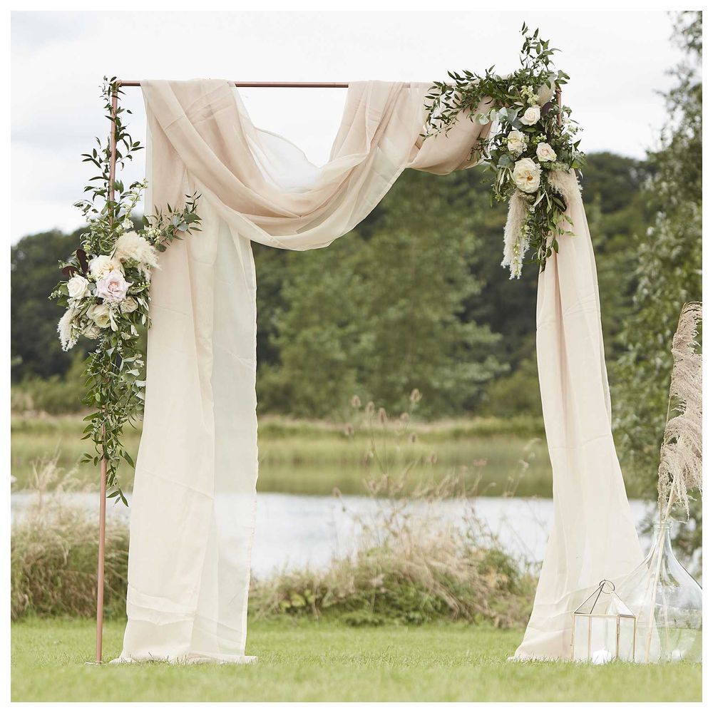 Ginger Ray - Draping Fabric Wedding Backdrop - Taupe