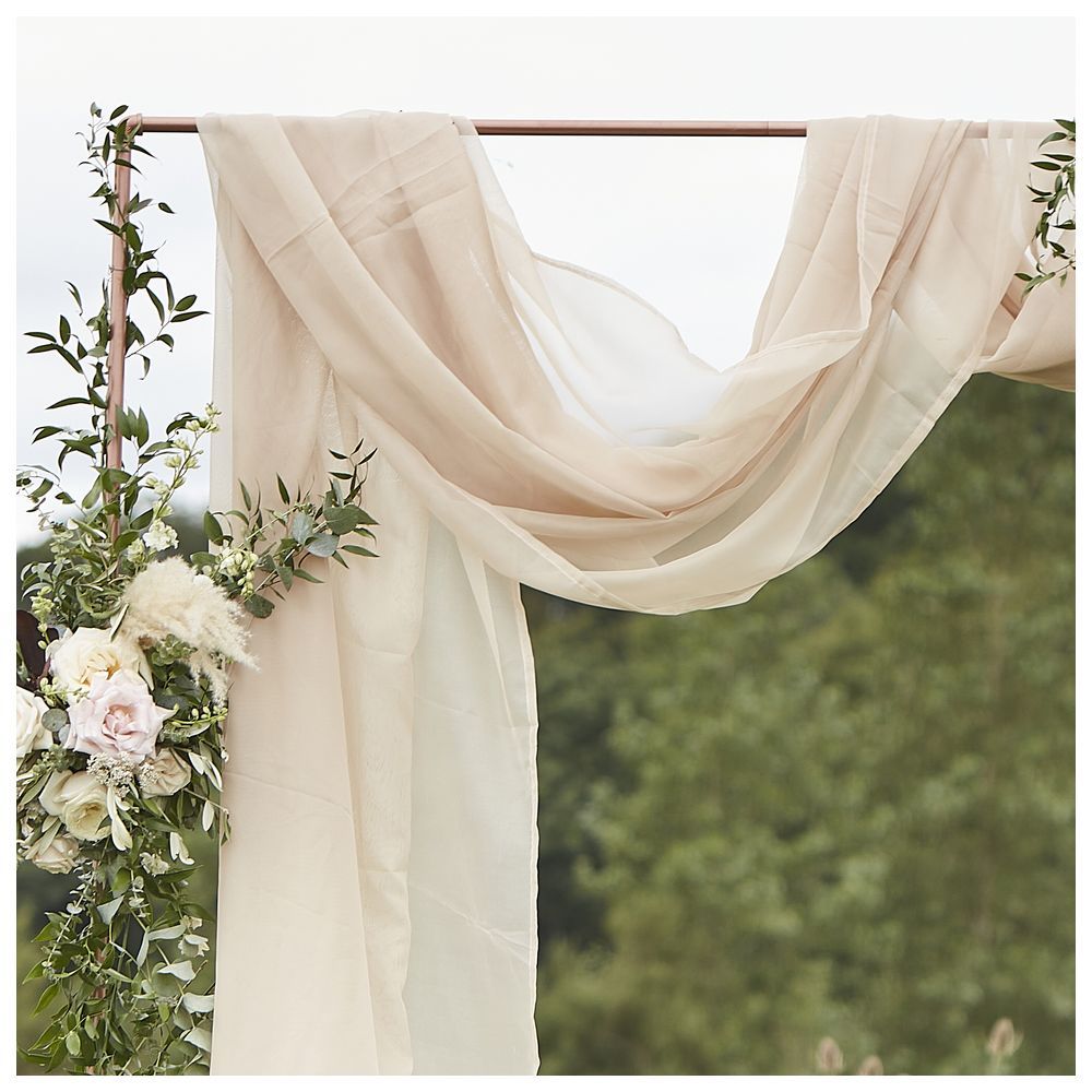 Ginger Ray - Draping Fabric Wedding Backdrop - Taupe