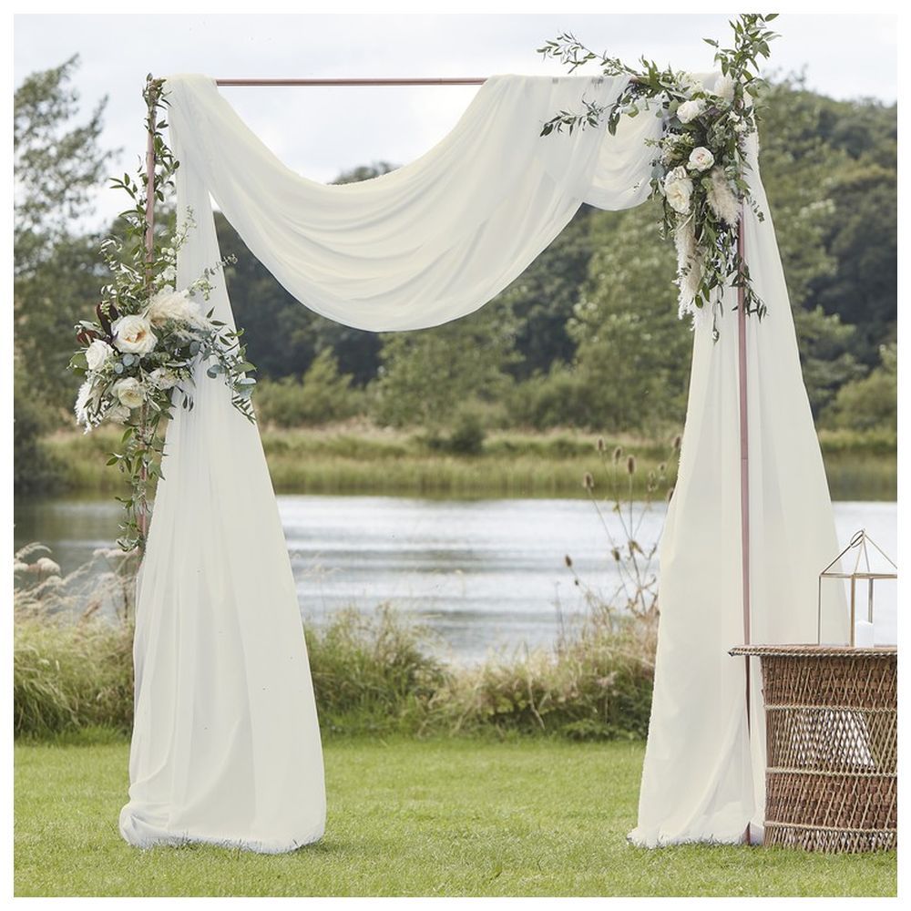 Ginger Ray - Draping Fabric Wedding Backdrop - Ivory