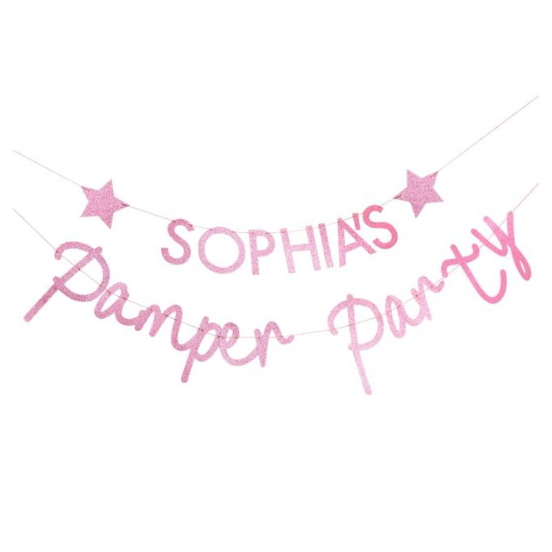 Ginger Ray - Pink Glitter Customisable Pamper Party Bunting 