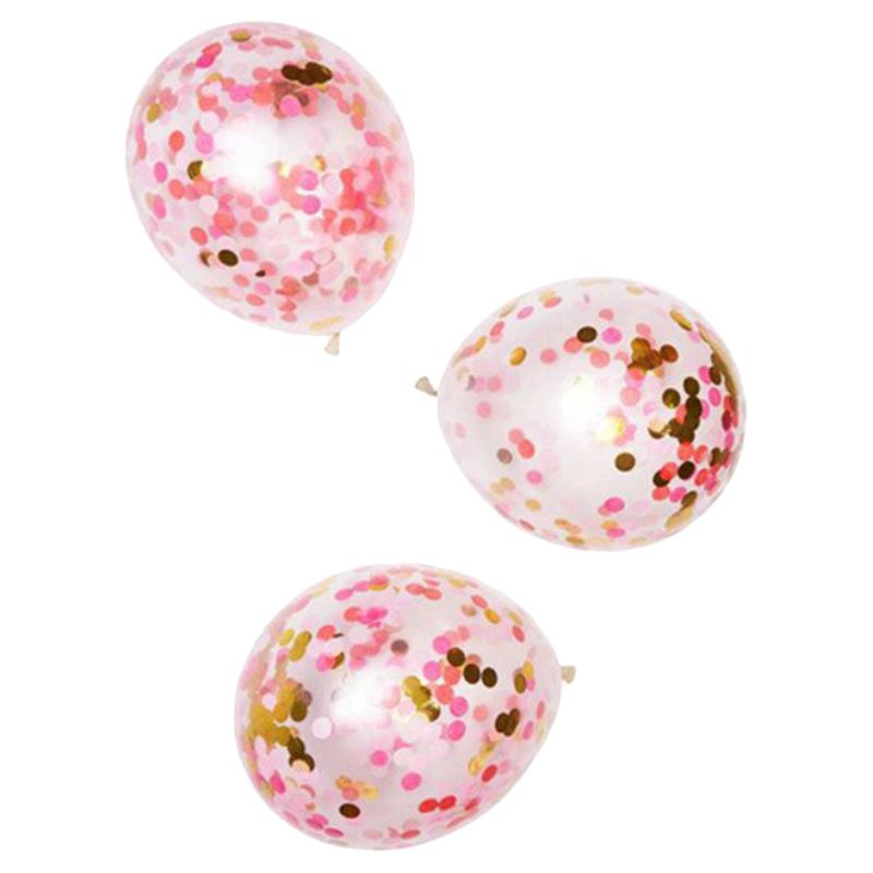 Poppies For Grace - Shimmer Confetti Balloons - Pack Of 3 - Pink