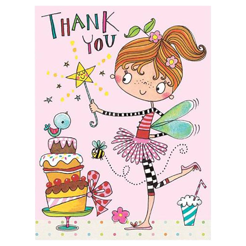 Rachel Ellen Designs - Thank You Fairy & Cake Card - Pink