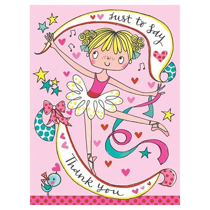 Rachel Ellen Designs - Thank you Ballerina Card - Pink