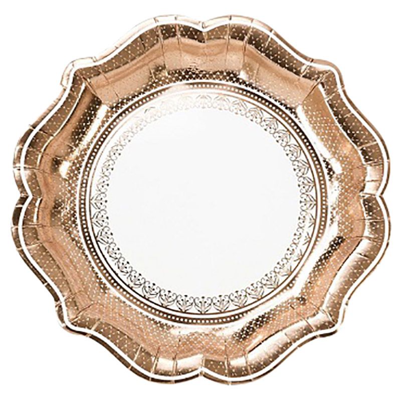 Talking Tables - Party Porcelain Rose Gold Foil Plates