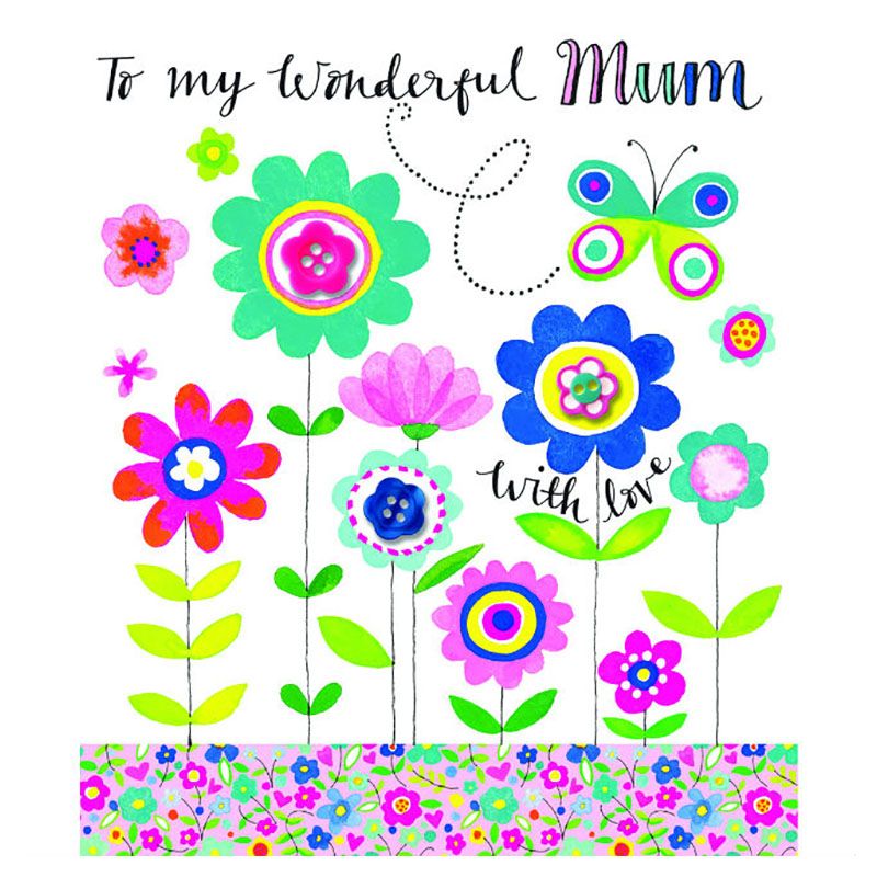 Rachel Ellen Designs - Mum with Love Flowers Card