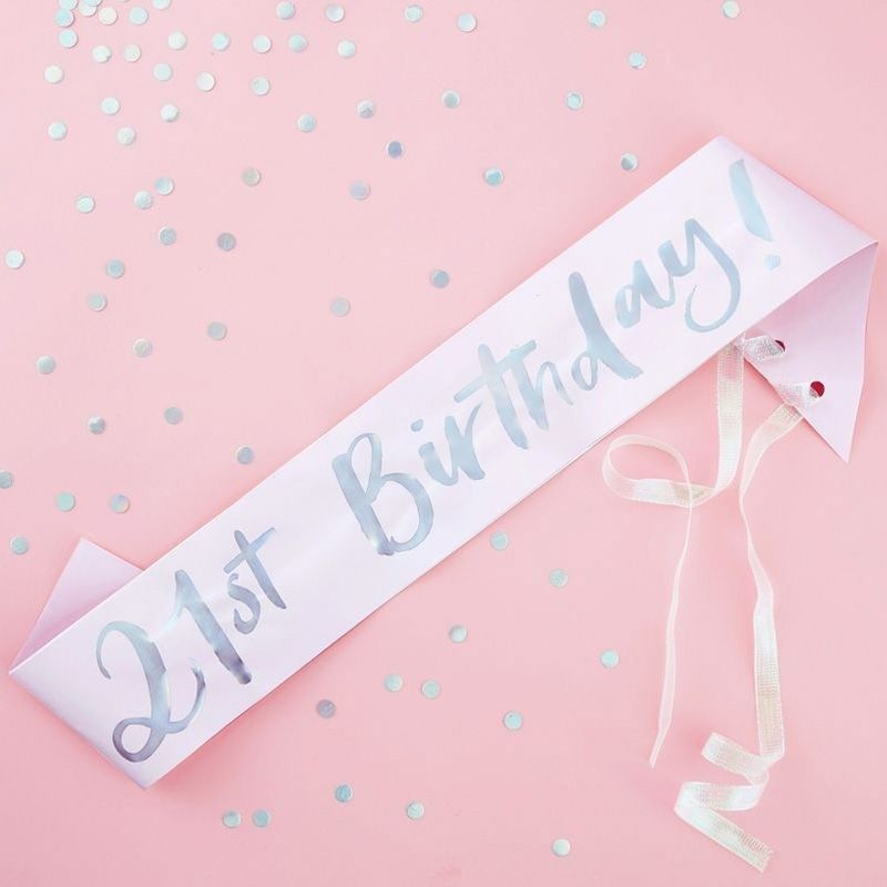 Ginger Ray 21st Birthday Sash Pink