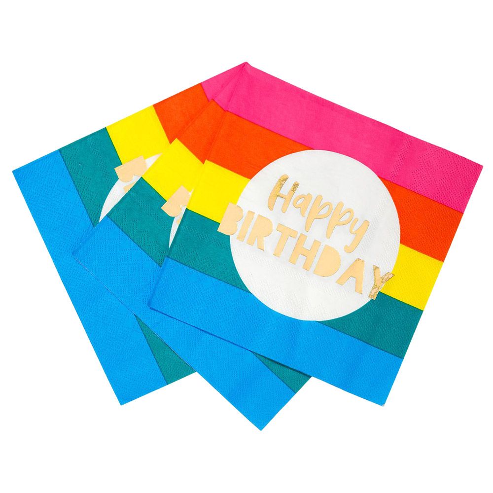 Talking Tables - Rainbow Happy Birthday Napkins Pack of 16