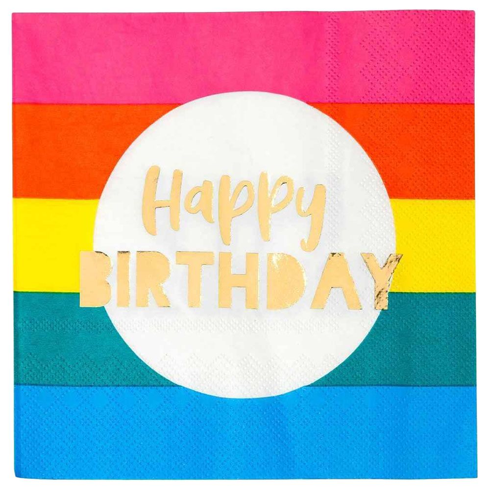 Talking Tables - Rainbow Happy Birthday Napkins Pack of 16