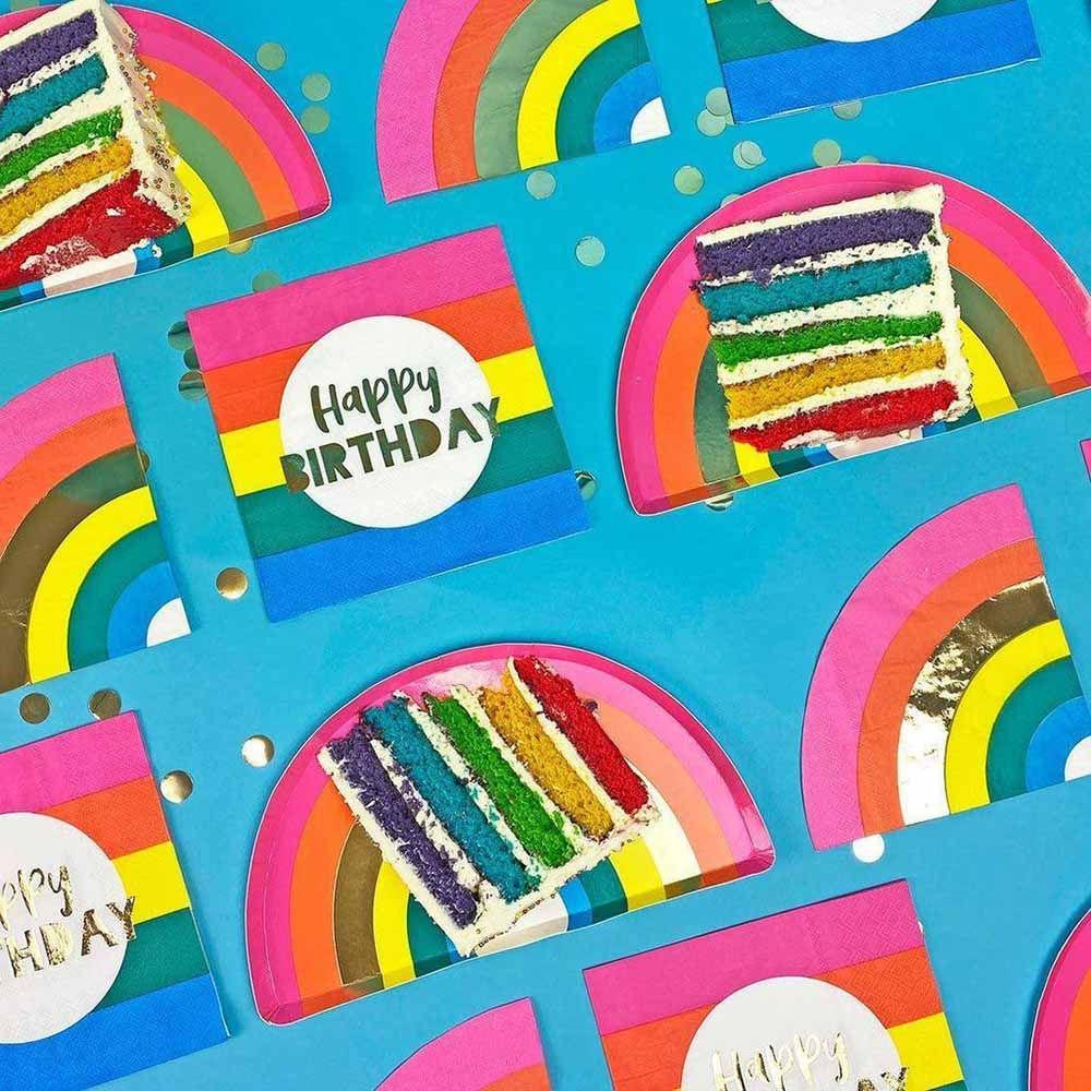 Talking Tables - Rainbow Happy Birthday Napkins Pack of 16