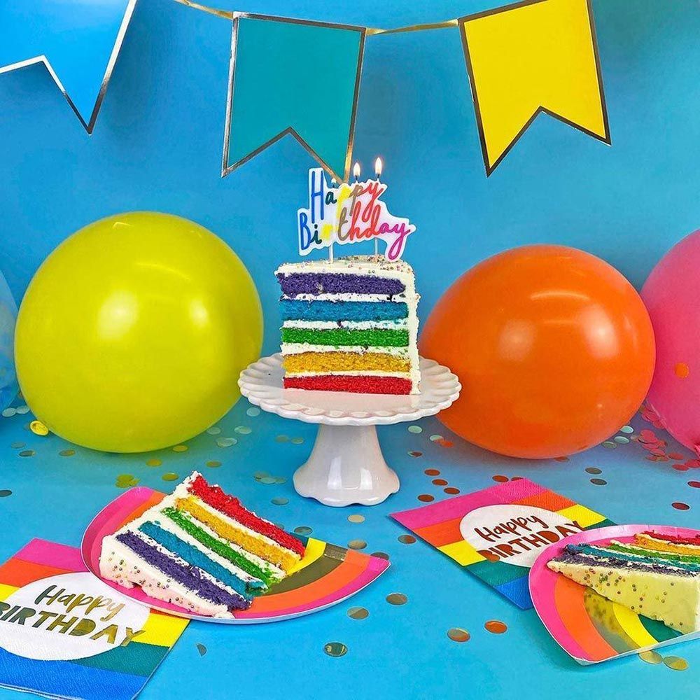 Talking Tables - Rainbow Happy Birthday Napkins Pack of 16