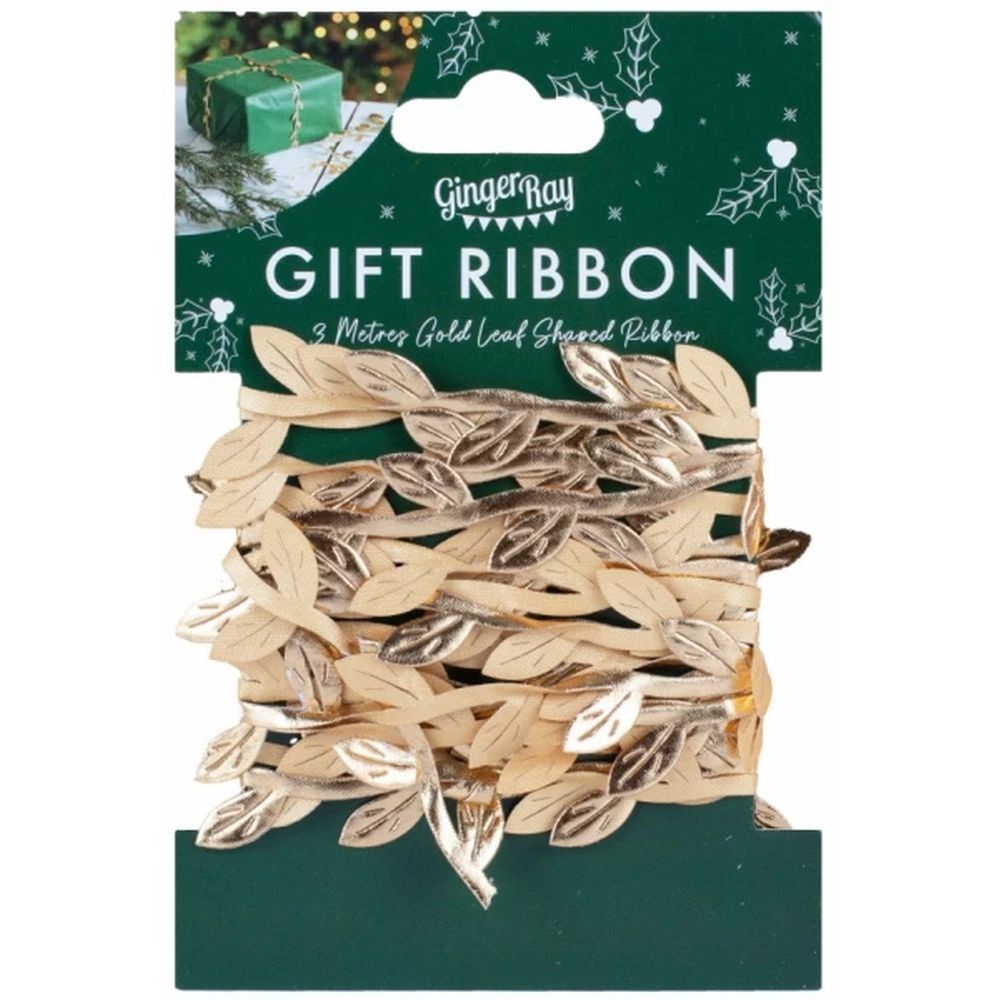 Ginger Ray - Leaf Shaped Ribbon - Gold