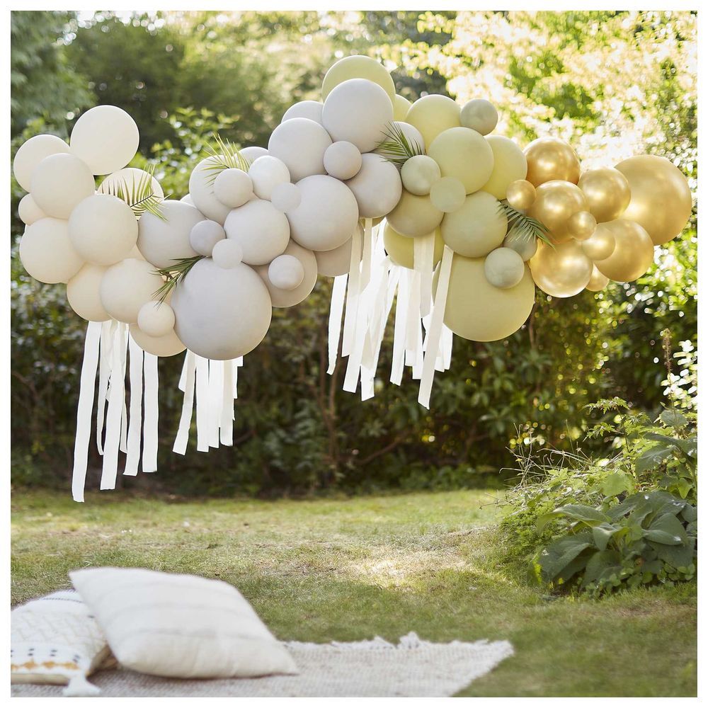 Ginger Ray - Balloon Arch w/ Streamers & Leaves