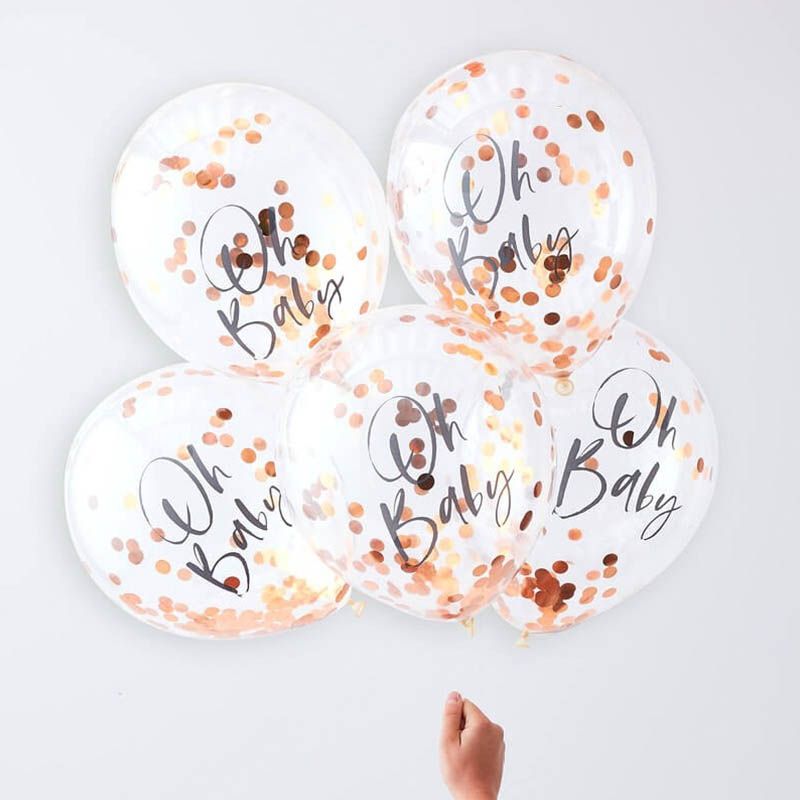 Ginger Ray Oh Baby Confetti Balloons White