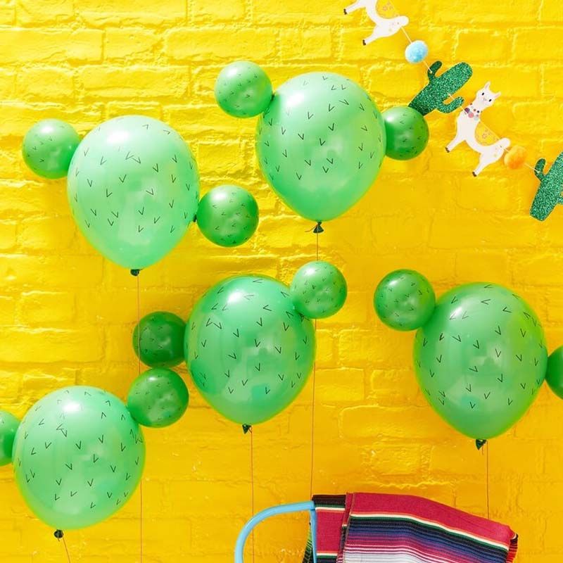 Ginger Ray Cactus Pompom Balloons Green