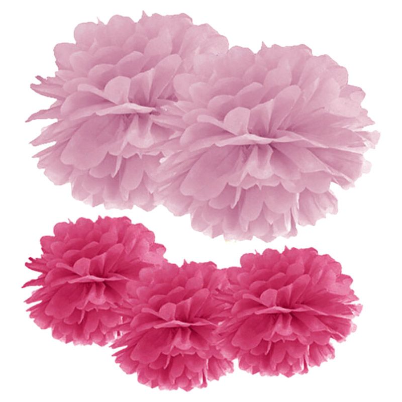 Ginger Ray - Vintage Lace Pom Poms Pink Mix