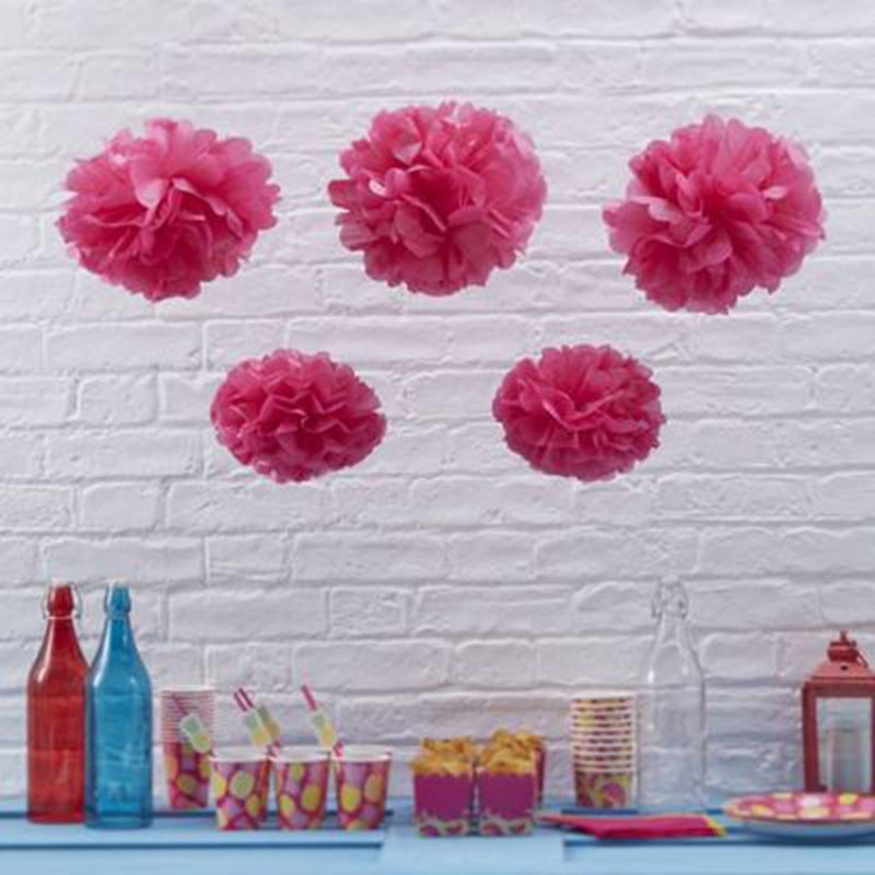 Ginger Ray - Vintage Lace Pom Poms Pink Mix