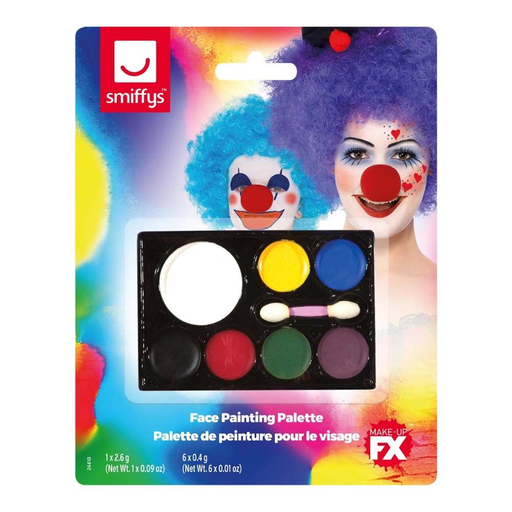 Smiffys - Face Painting Palette w/Applicator & Greasepaints