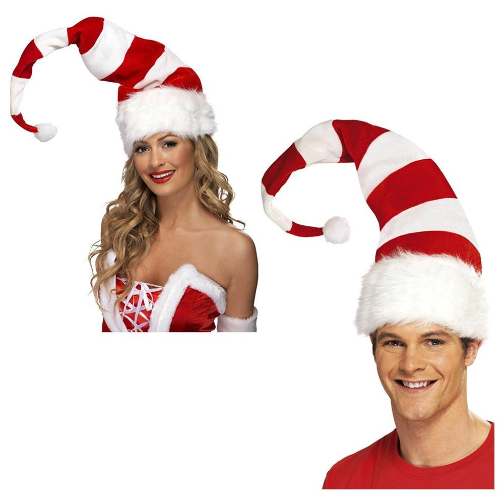 Smiffys - Striped Santa Hat - Red