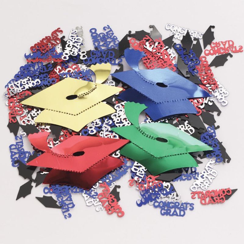 Creative Converting Grad Decor Mortarboards Confetti