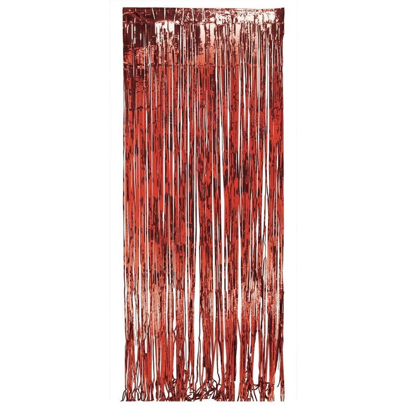 Creative Converting - Foil Door Curtains 8ft X 3ft Red