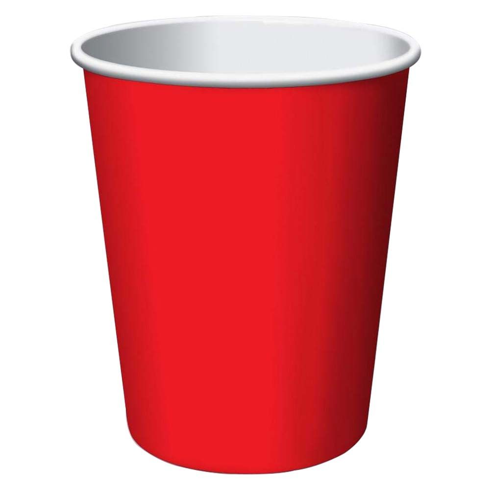 Party Zone - Touch of Color Cups 9oz 24pcs - Classic Red