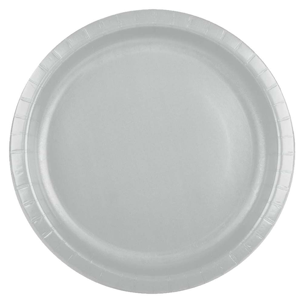 Party Zone - Round Luncheon Plate 10" 24pcs - Sliver