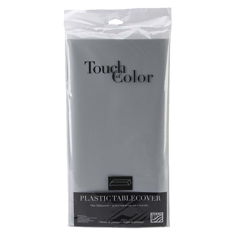 Party Zone - Touch of Color Plastic Table Cover - Sliver