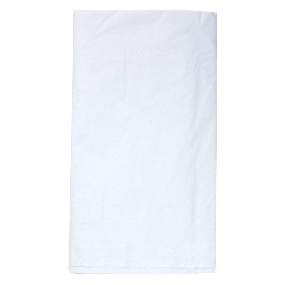 Party Zone - Touch of Color Plastic Lined Tablecover - White