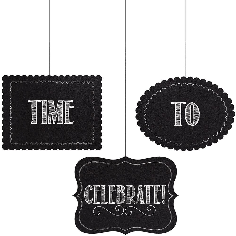 Creative Converting Chalkboard Program Hanging Cutouts 3pcs Black