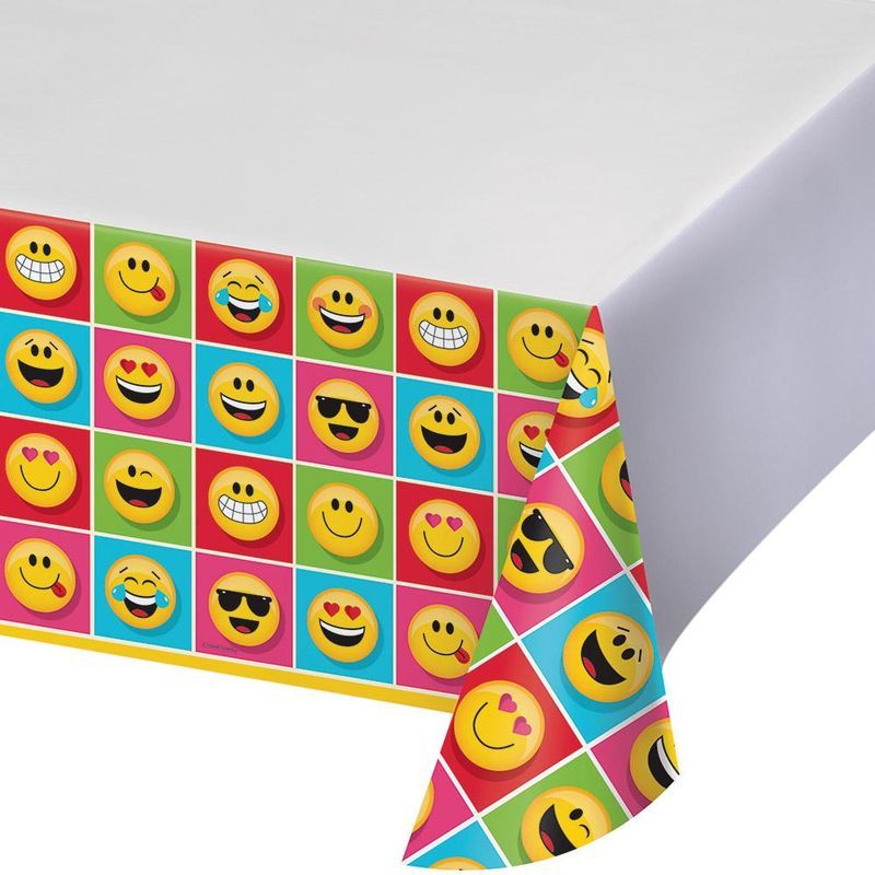 Creative Converting Emojions Plastic Table Cover Print