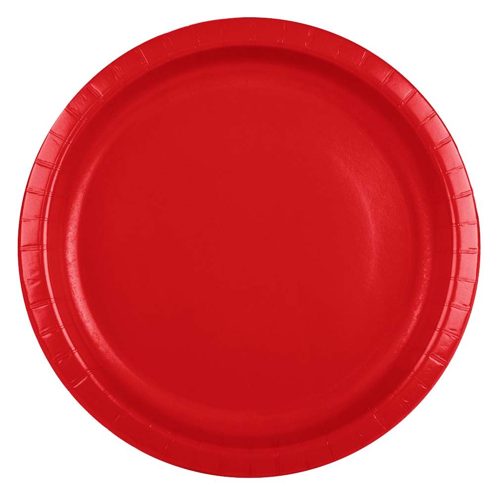 Party Zone - Round Luncheon Plates 10" 24pcs - Classic Red