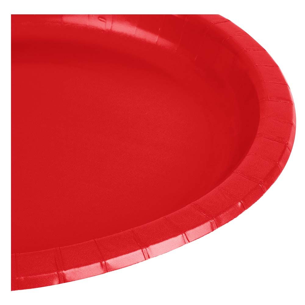 Party Zone - Round Luncheon Plates 10" 24pcs - Classic Red