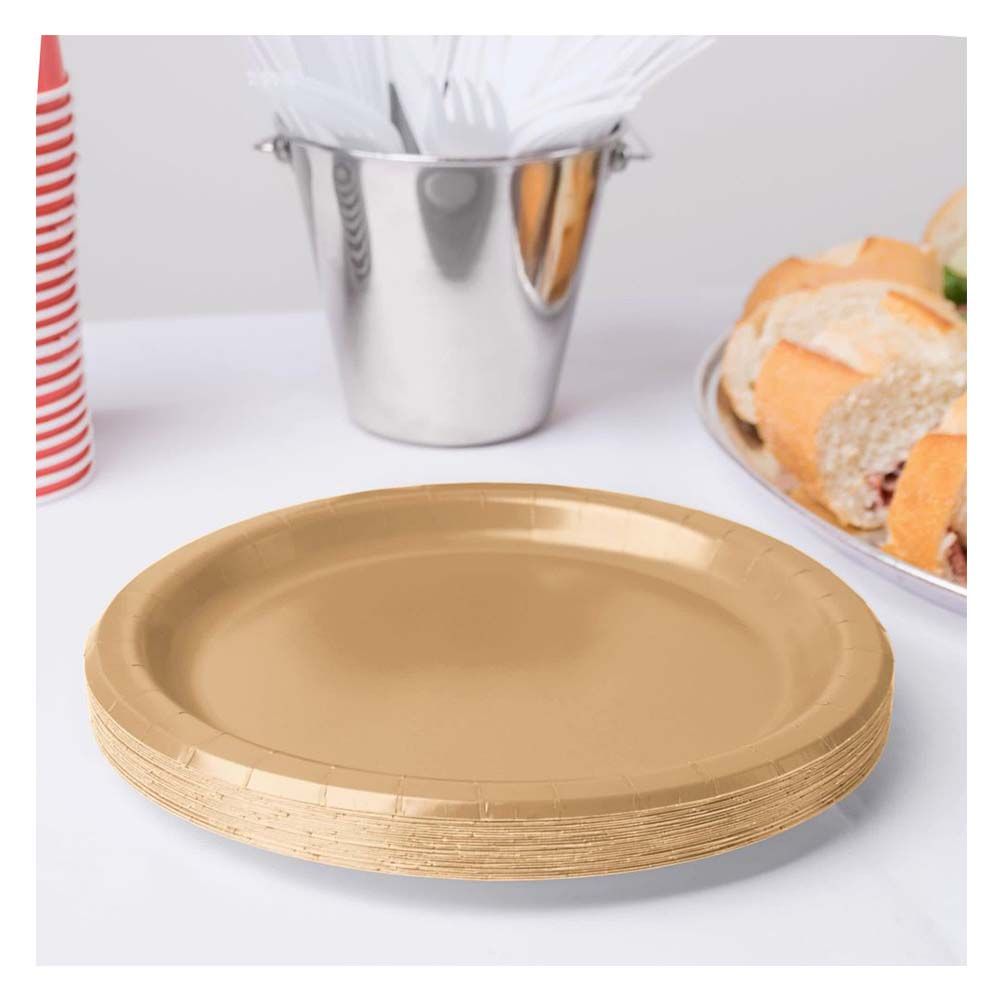 Party Zone - Round Luncheon Plate 24pcs 10" - Gold