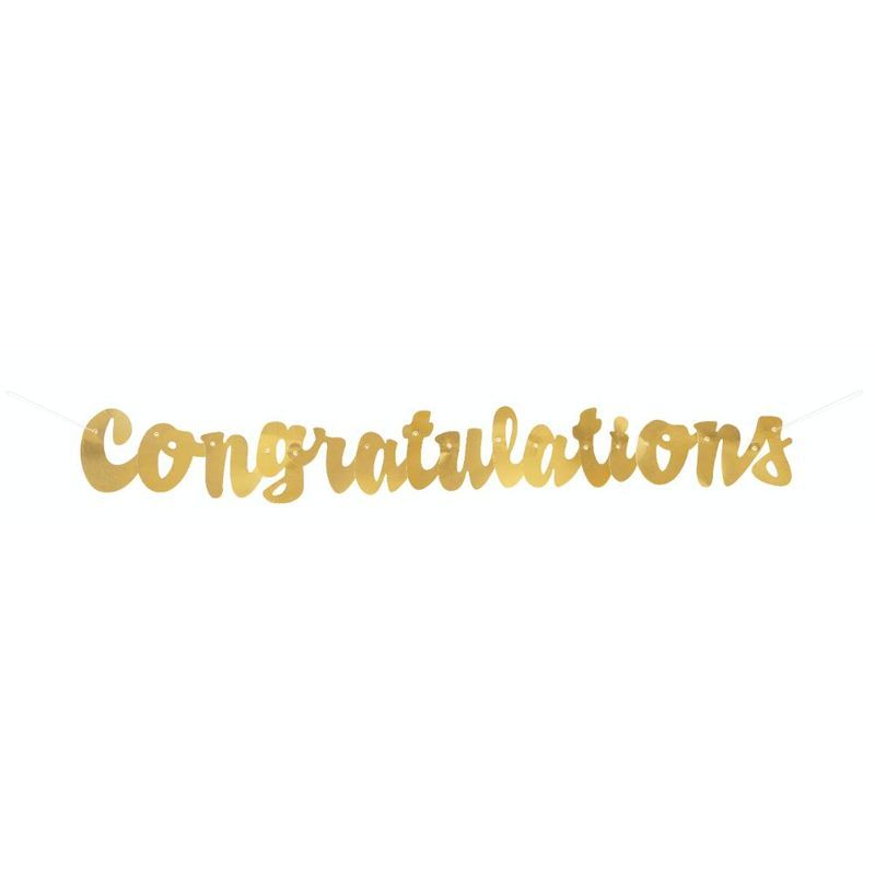 Unique - Gold Script Congratulations Banner