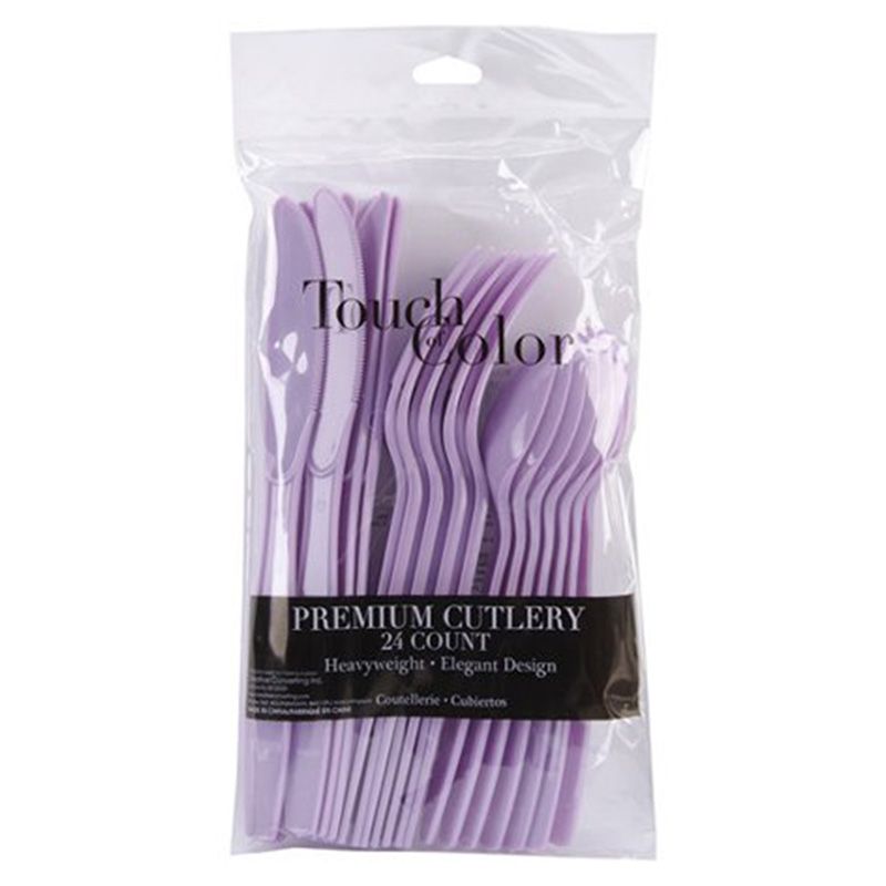 Creative Converting Touch Of Color Cutlery Set Lavender 24CT