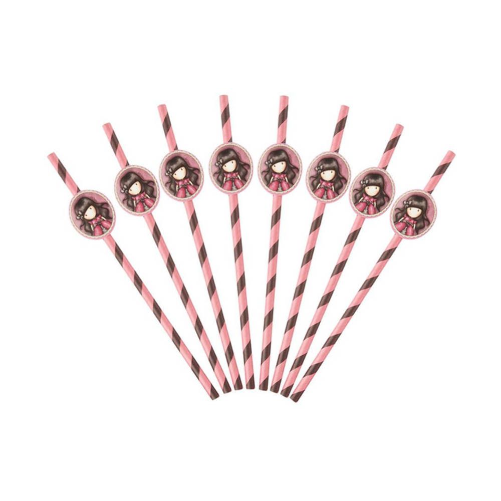 Smiffys - Santoro Ladybird Paper Straws - Pack of 8 - Pink