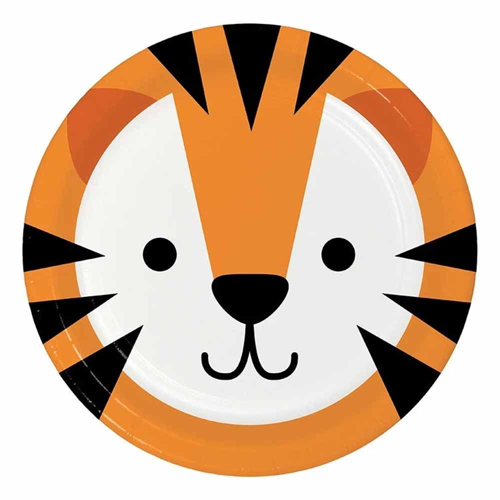 Creative Converting - Tiger Face Paper Plate 7 Inch - Pack of 8