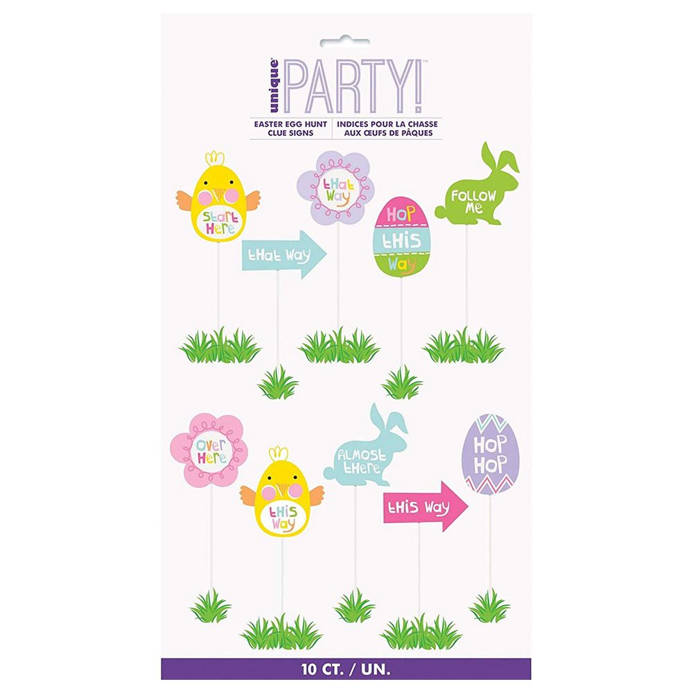 Unique - Easter Egg Hunt Clue Signs Pack Of 10