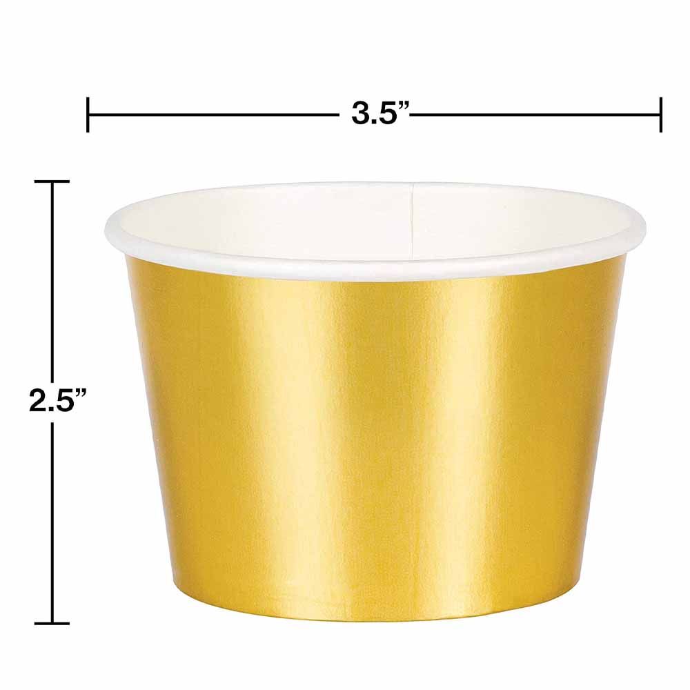 Creative Converting - Foil Treat Cups Pack of 8 - Gold