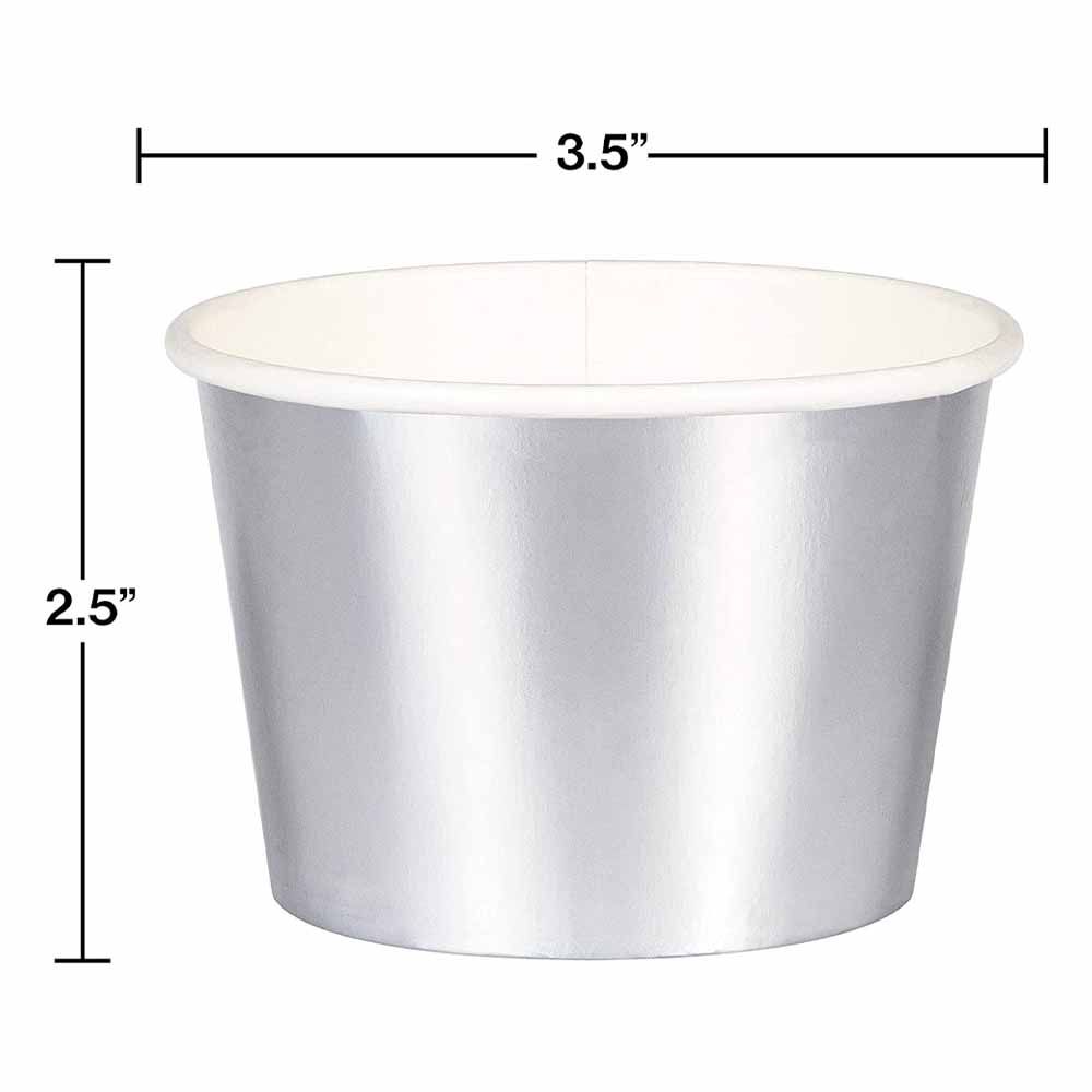 Creative Converting - Foil Treat Cups Pack of 8 - Silver