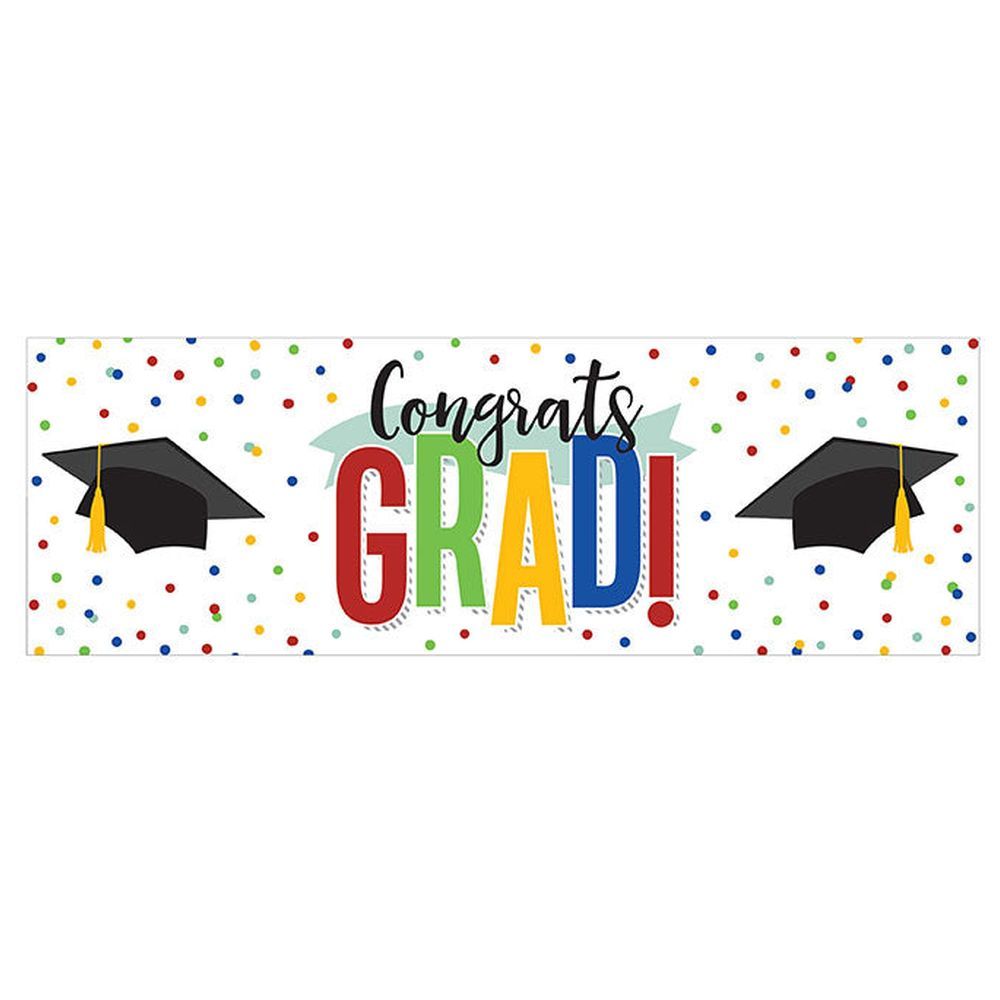 Creative Converting - Colorful Grad Shaped Banner W/Ribbon