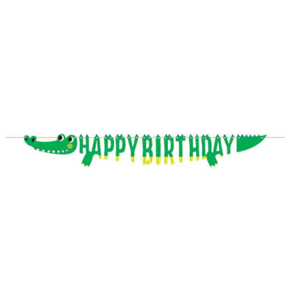 Creative Converting Alligator Party Shaped Banner W/ Ribbon