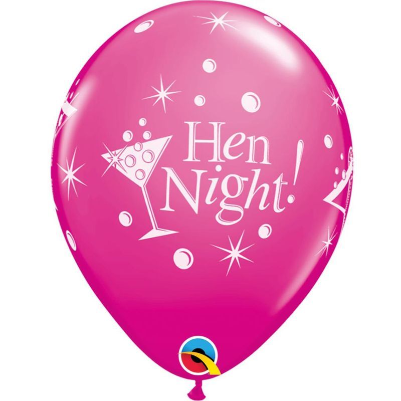 بالونات لاتكس من Qualatex Hen Night Bubbly مقاس 11 بوصة من التوت البري، 6 قطع