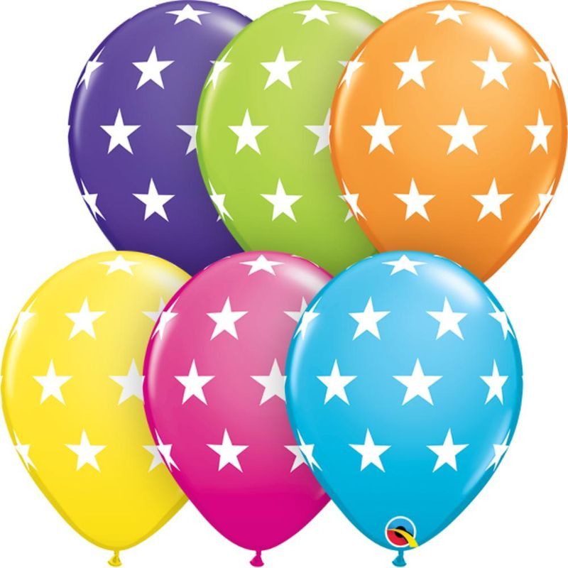 Qualatex - 11In Star Printed Balloon Latex 6pcs