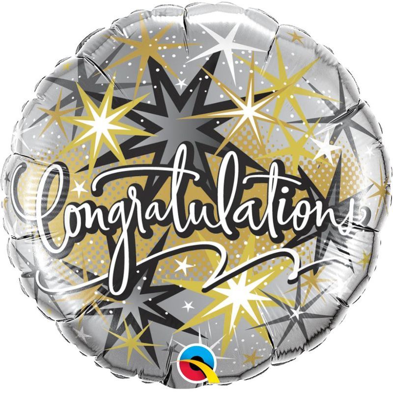 Qualatex Congratulations Elegant 18in Round Foil Balloon 1pcs