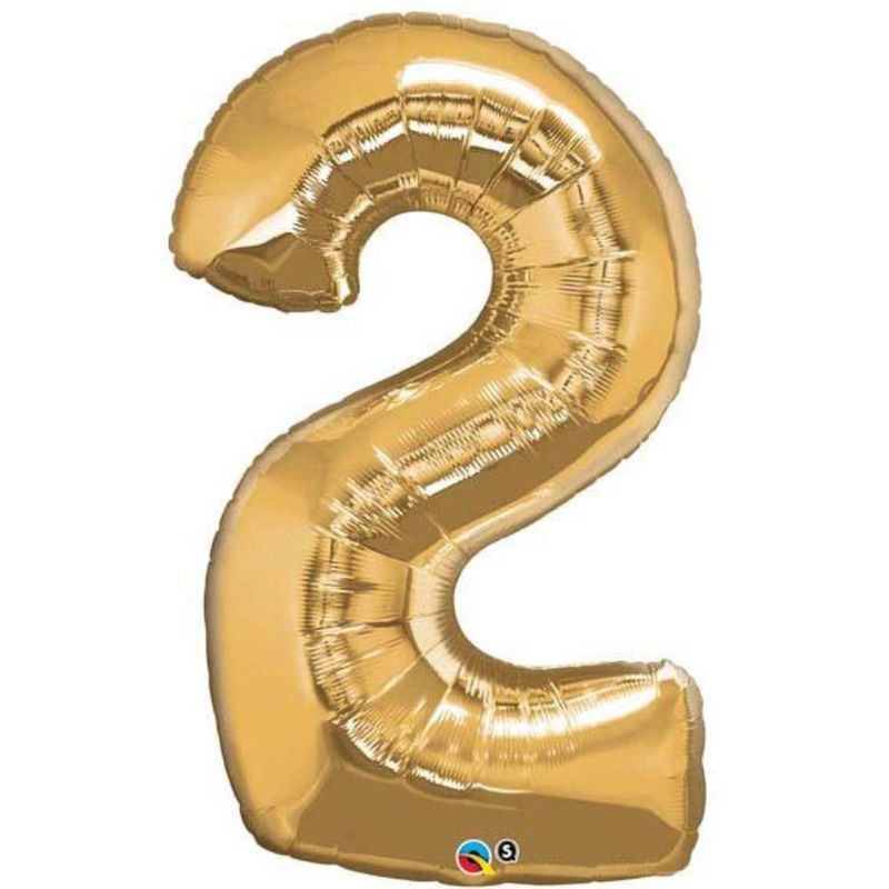 Qualatex - Number Two Gold 34in Number Foil Balloon 1pc