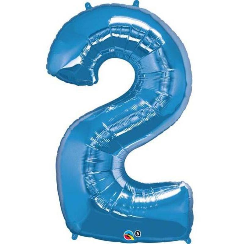 Qualatex - Number Two Sapphire Blue 34in Number Foil Balloon 1pc