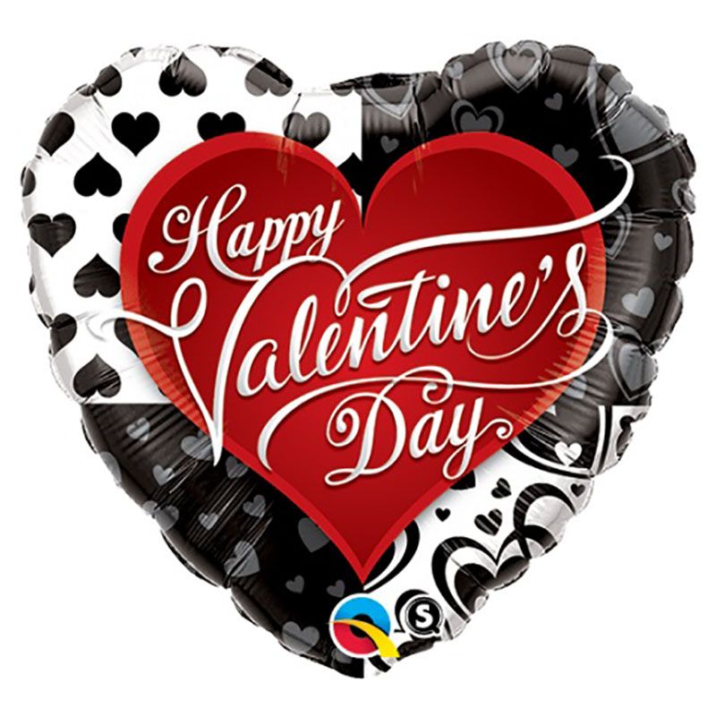 Qualatex - 36" Valentines Black Heart Foil Balloon