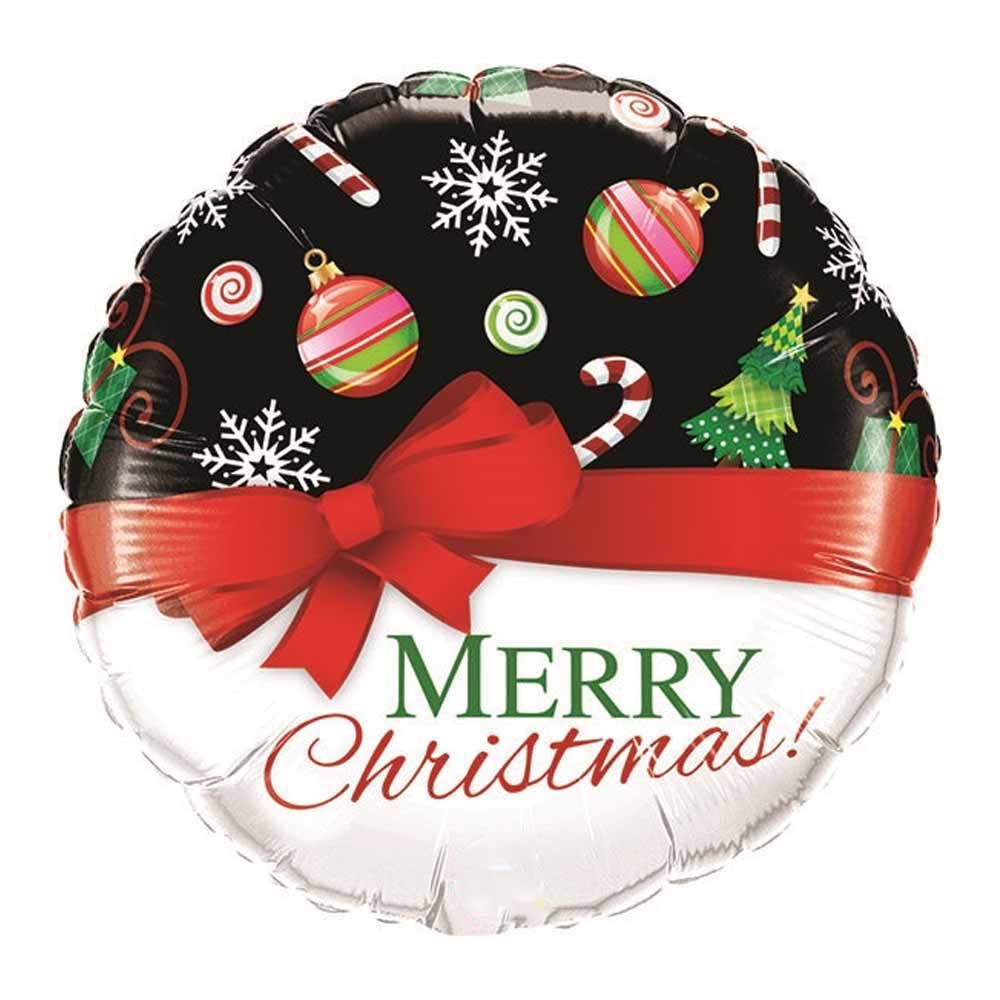 Qualatex - Merry Christmas Red Bow Foil Balloon 18 Inch